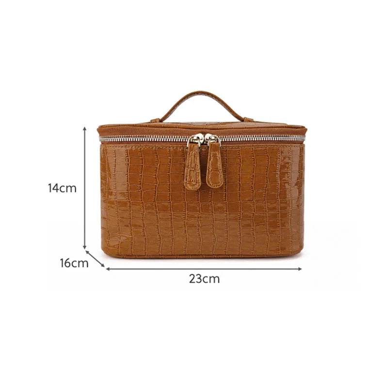 Embossed Makeup Bag Large Capacity Waterproof Travel Toiletry Bag Fashion Portable Women Cosmetic Storage Organizer