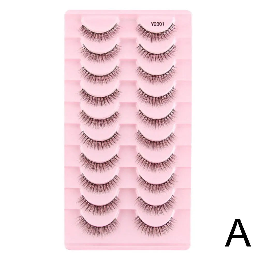 10 Pairs Natural False Eyelashes 3D Eyelash Lift Cosmetics Soft Wispy Fluffy False Eyelashes Extension Eyelash Make Up Tools
