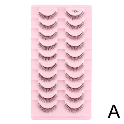 10 Pairs Natural False Eyelashes 3D Eyelash Lift Cosmetics Soft Wispy Fluffy False Eyelashes Extension Eyelash Make Up Tools