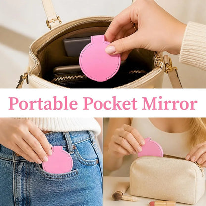 6-60 Pcs Pink Compact Portable Travel Cosmetic Mirror Bulk, Mini Folding Pocket Makeup Mirror Wedding Bridal Shower Party Favor