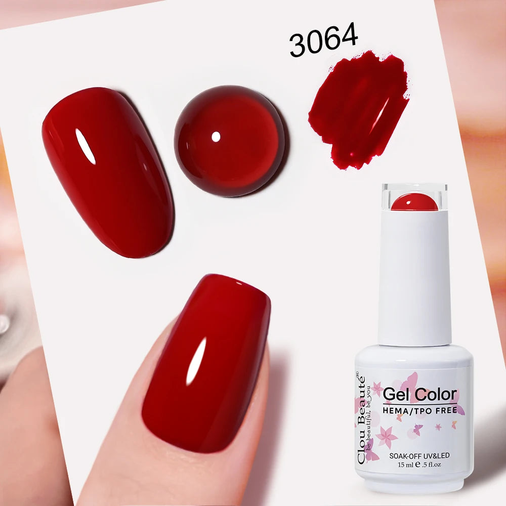 Clou Beaute 15ml Nail Gel Polish Vernis Semi Permanent UV Soak off Varnish Tpo Free Nail Polish Nail Art Gel Lacquer