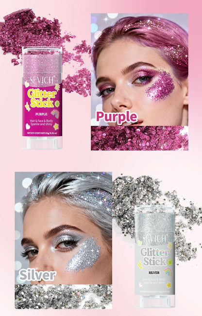 Fairy Dust Sparkling Sequins Glitter Bar Makeup Face Body Glitter Gel Hair Glitter Spray Christmas Paillette for Child Girl