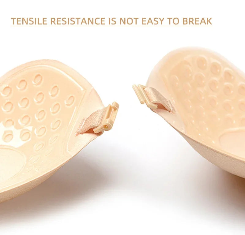 Sexy Women's Bra Invisible Push Up Bra Self-Adhesive Silicone Seamless Front Closure Sticky Backless Strapless Bra
