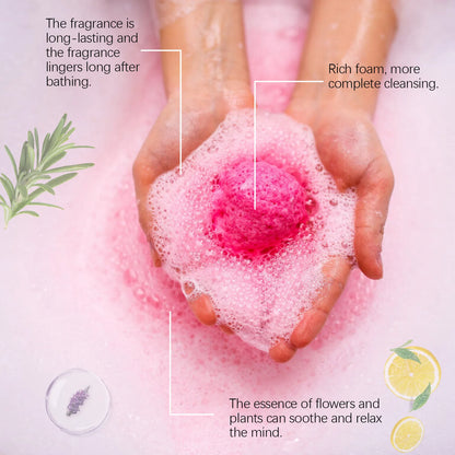 Festive Christmas Bath Bombs Gift Set Rich Foam Long Lasting Fragrance Gentle Cleansing Moisturizing Skin Relaxing Home Spa Bath