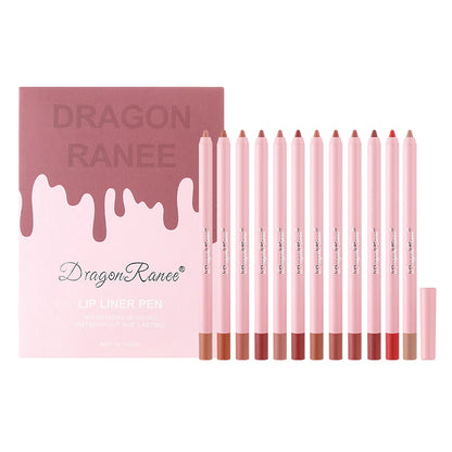 Waterproof Matte Lip Liner and Lipstick Pen Set Long-Lasting Non-Fading Smudge-Proof   Lip Pencil for Precise Application