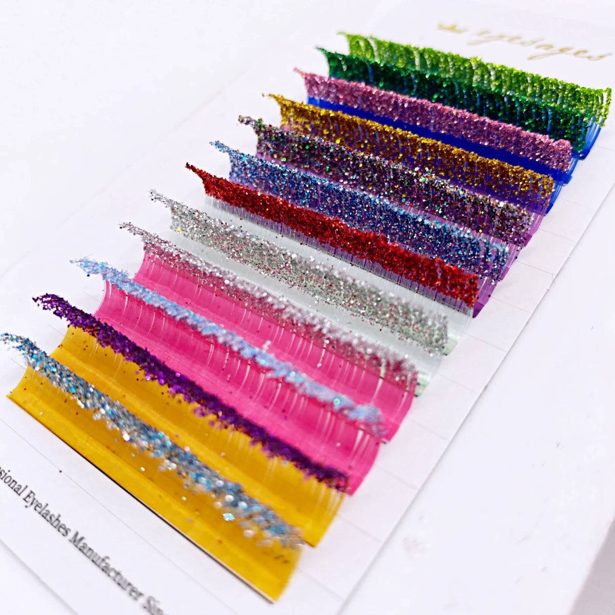 Glitter Color False Eyelash Extension Glitter Individual Fairy Lashes Russian Volume Premade Fan Christmas Halloween Color Lash