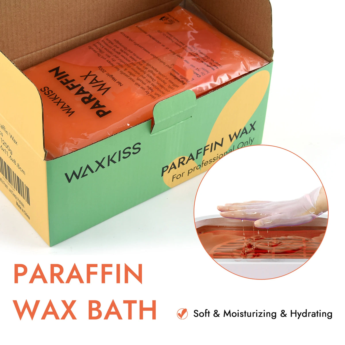 WAXKISS 1200g Paraffin Wax Refill for Paraffin Wax Bath Machine Moisturizing and Skin Softening Hand and Foot Care Wax New Formula for Long-Lasting Warmth Gentle Paraffin Wax Treatment for Smooth and Soft Skin Ideal for Home