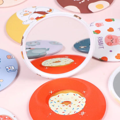 30 Pcs Cartoon Flower Cosmetic Mirror / Sweet Women Makeup Pocket Mini Portable /Nice Party Christmas Gift