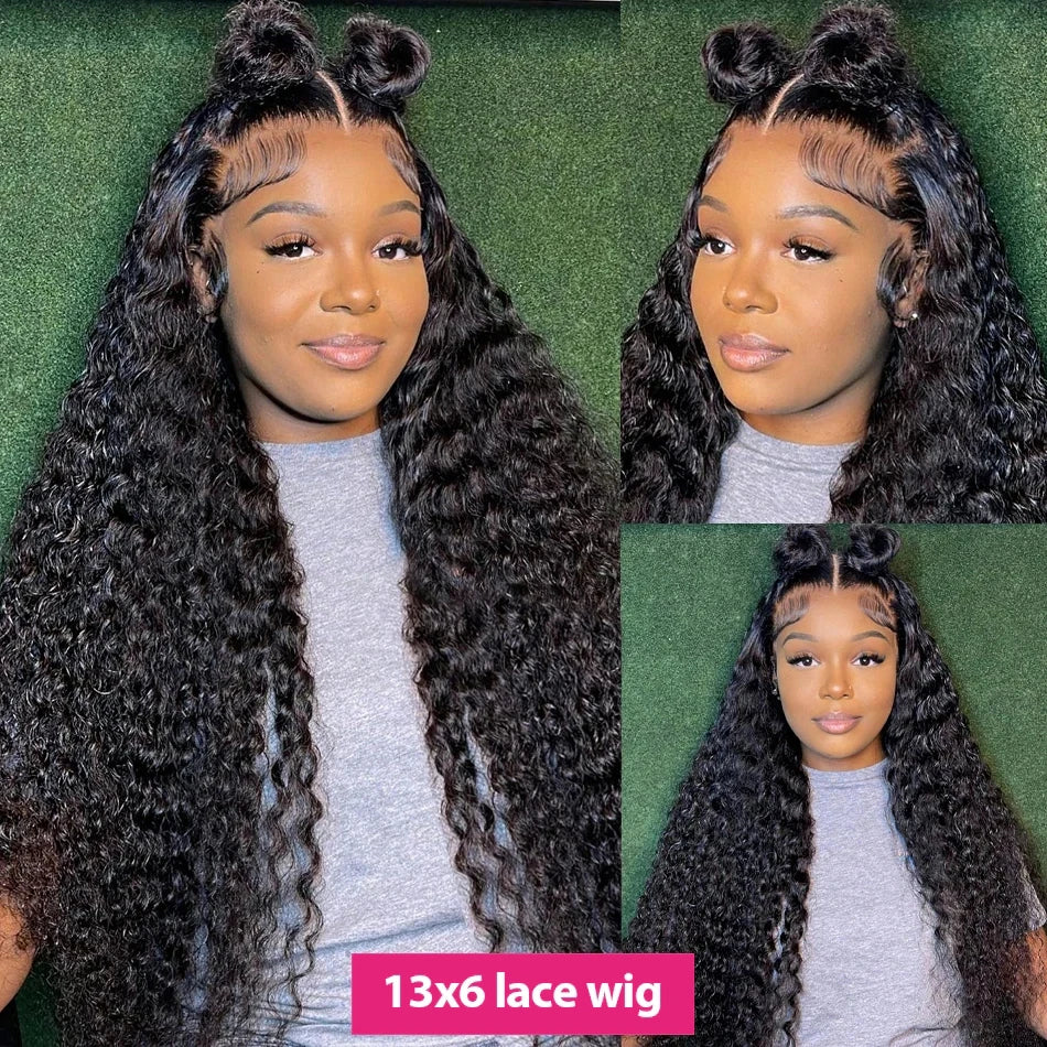 250% Loose Deep Wave 13x6 HD Lace Frontal Wig Brazilian 30 34 Inch Transparent 13x4 Curly Lace Frontal Human Hair Wigs For Women