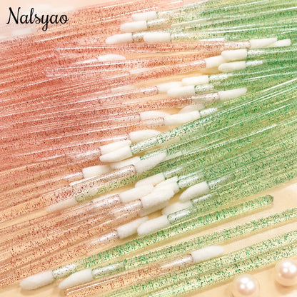 CNK 50 Pcs Disposable Lip Brush Individual Lash Removing Cleaning Mascara Applicator Makeup Brushes For Eyelash Extension Tools
