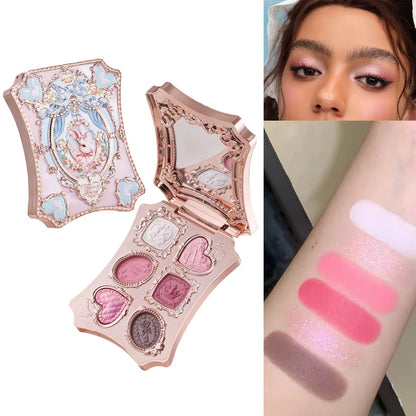 Flowerknows Strawberry Cupid Collection Facial Complexion Palette Blush Eyeshadow Highlighter Flower Know Face Bronzer Palette