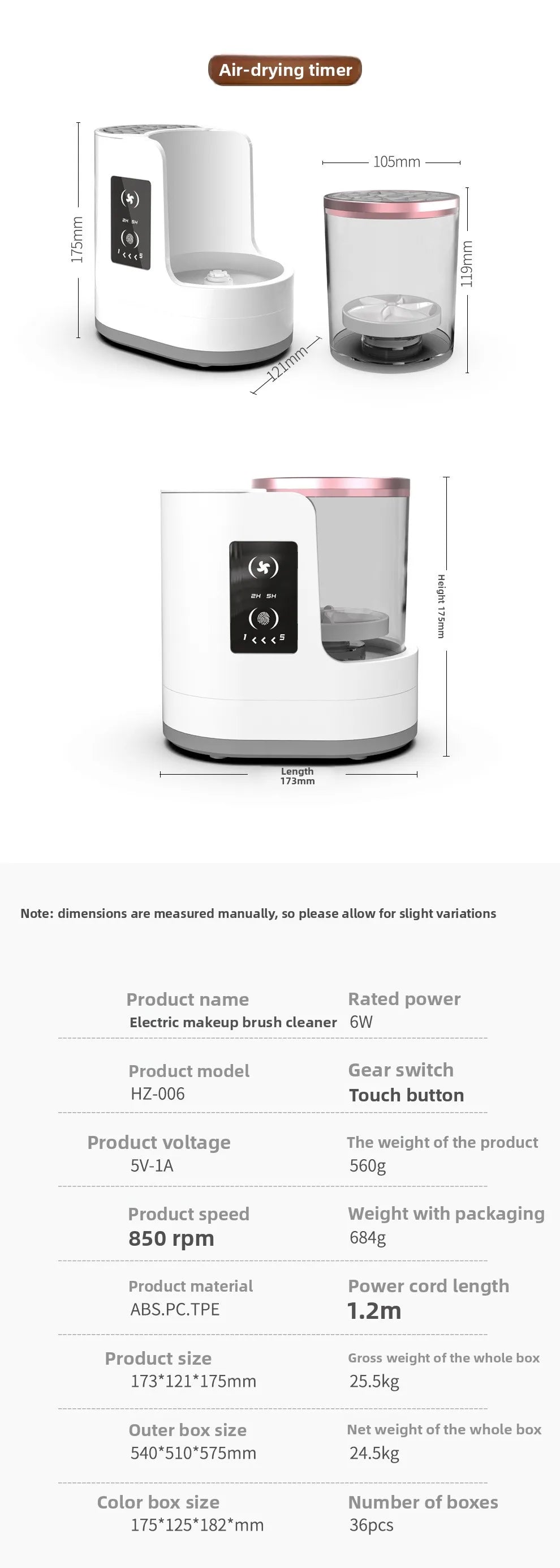 Automatic Rotating Makeup Brush Cleaner Machine Fast Drying Electric  Rubber Collar Cosmetic Clean Tools