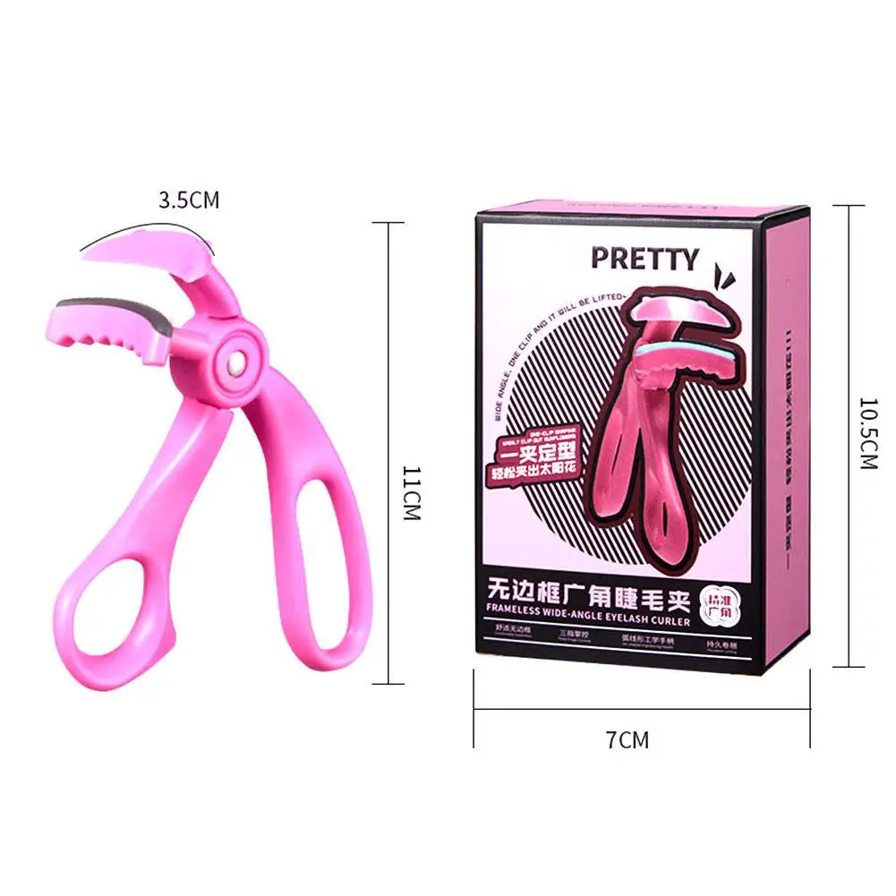 Wide Tooth Comb eyelash curler with Silicone Refilll Pads, Long-lasting Shaping Wide-angle Partial Eyelash Curler Beauty Tool
