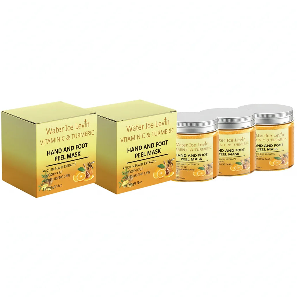 Vitamin C Turmeric Hand Foot Peel Mask - Exfoliating Treatment, Plant Extracts, Moisturizing Care, Winter Renewal