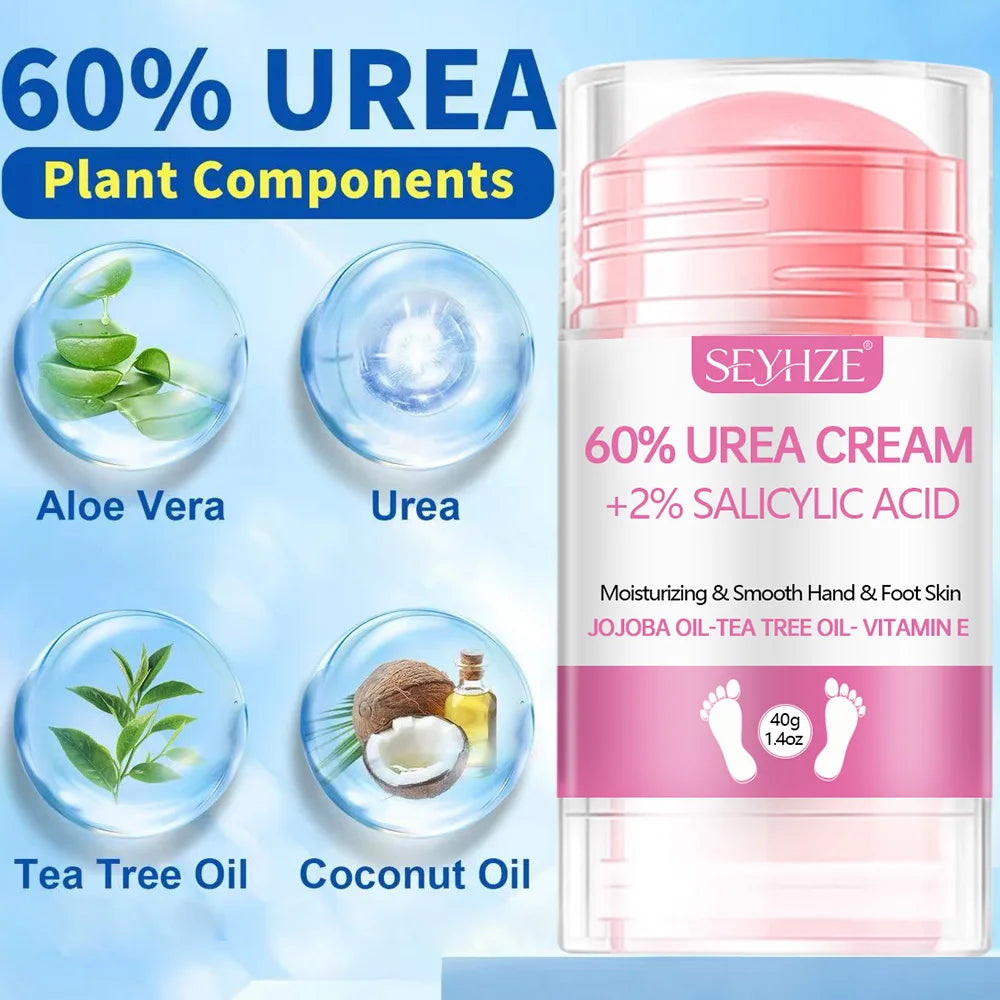 SEYHZE 60% Urea & Salicylic Acid Hand And Foot Cream Intensive Moisturizing with Jojoba Aloe Vera Coconut Oil & Tea Tree 40g