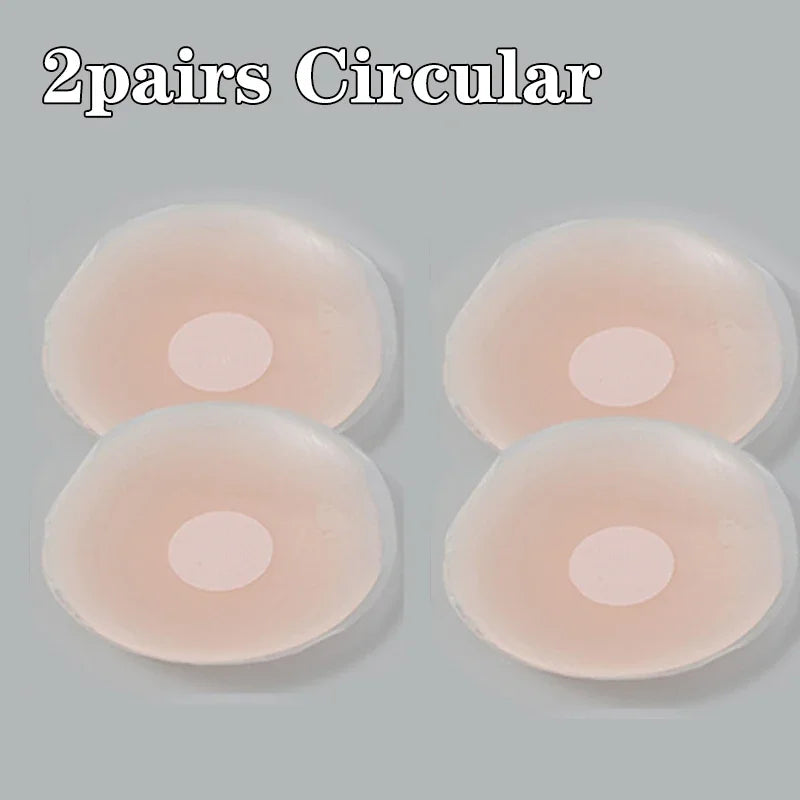 12pcs Women Invisible Nipple Cover Stickers Self-adhesive Chest Breast Petals Silicone Lift Up Paddings Reusable Patch Bra Pads