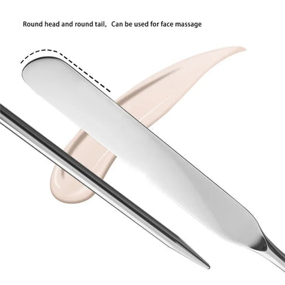 Stainless Steel Makeup Foundation Spatula Mixing Stick Powder Base Cream Mixing Tools Cosmetic Nail Gel Stirring Toner Plate Kit