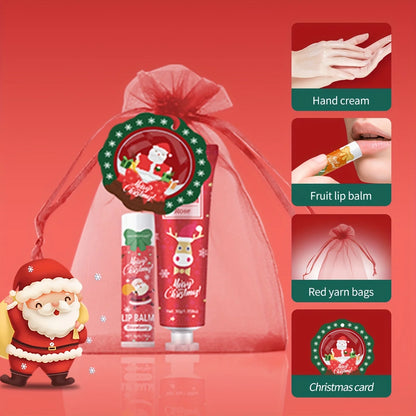 10 Sets per Box. Mixed Lip Balms and Hand Creams, Richly Moisturizing. Perfect for Christmas Giveaways and New Year Gifts.