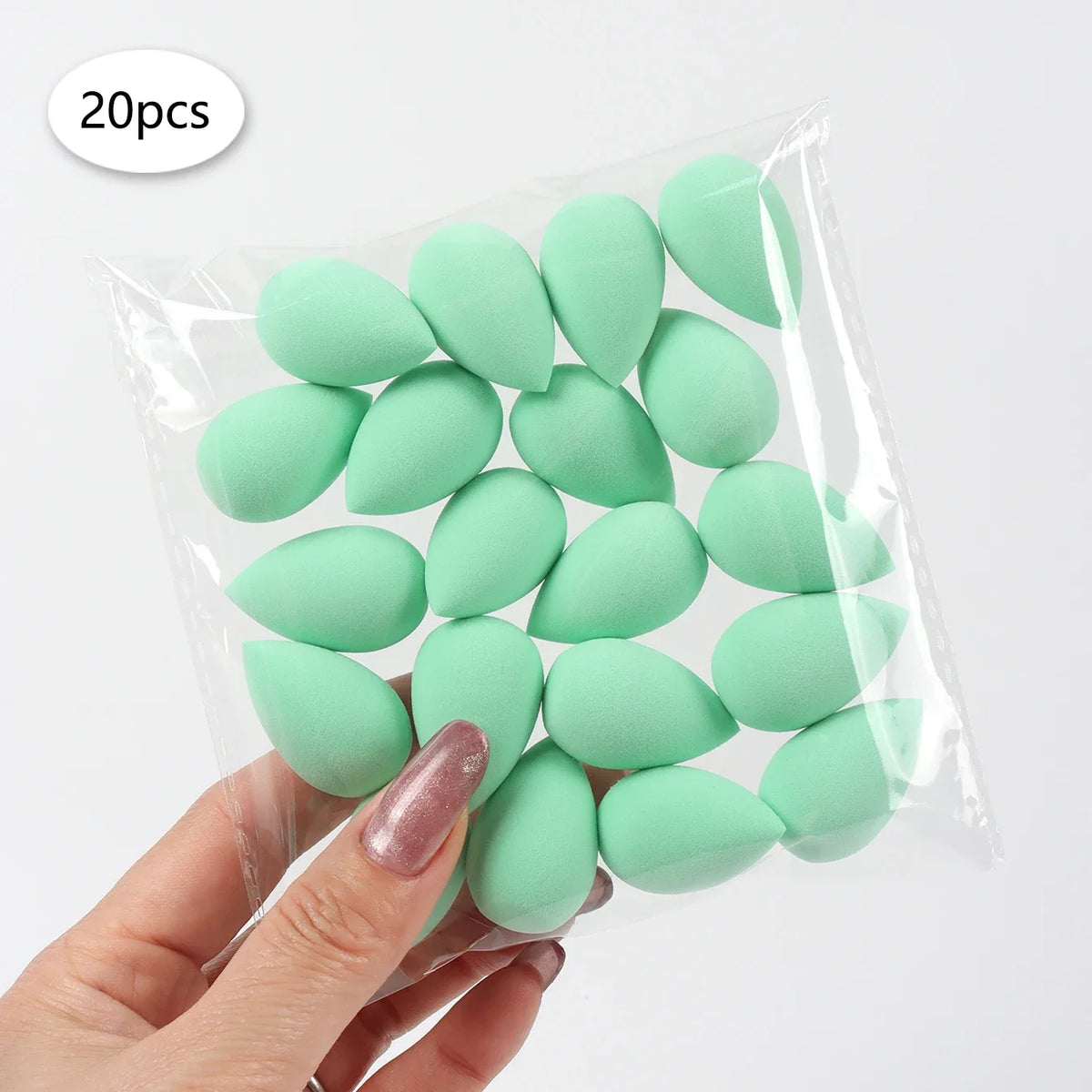 20pcs Mini Finger Puff Beauty Cosmetic Foundation Cosmetic Sponge Makeup Blender Suitable for Cream & Powder Concealer