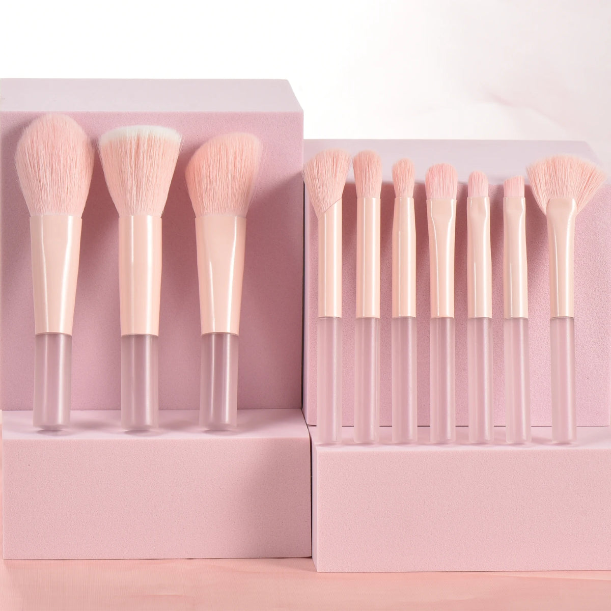 10 color Mini makeup brush Travel portable Makeup Tool Makeup Puff - Palm Brush Professional Makeup tool set Christmas gift