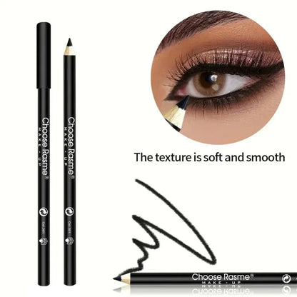 1/3Pcs Waterproof and Sweat-Proof Black Matte Eyeliner Pencil Long-Lasting Smudge-Proof Eye liner Suitable for Heavy Eyes Makeup
