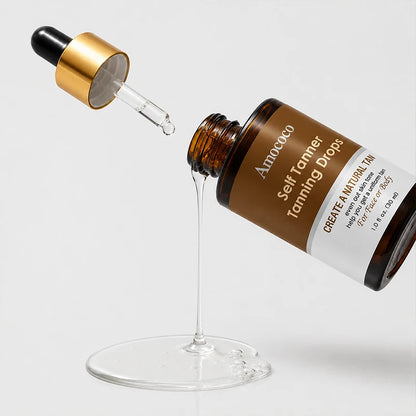 Amococo 3pcs Self Tanning Drops 30ml each Natural Bronzing Serum for Face Body Sunless Tanner Customizable Drops Even Skin Tone