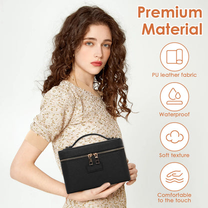 PU leather Cosmetic Bag Women Vanity Case Large Capacity Luxury Portable Travel Toiletry Bags Makeup Organizer
