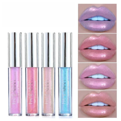 6 Colors Glitter Liquid Lip Gloss Tint Laser Holographic Lipstick Mermaid Glitter Lip Gloss Not Fading Lasting Lip Tint Cosmetic