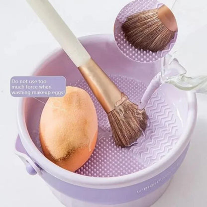 1pc Silicone Makeup Brush Cleaner Mat & Drying Rack Cosmetic Brush Cleaning & Air Dry Tool Beauty Tool Organizer Kit Wholesale