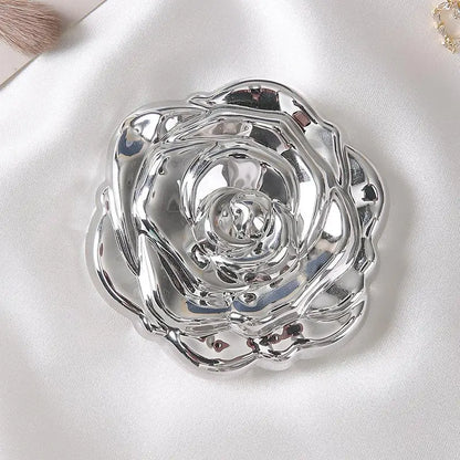 Portable Mini Mirror Retro Rose Flower Shape Small Pocket Makeup Mirror Double Sided Hand Mirrors Compact Cosmetic Beauty Girls