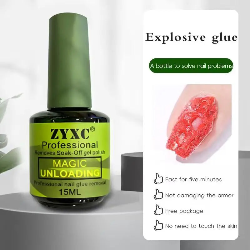 15ml Magic Quick Release Nail Remover, No Need to Soak or Wrap, 2-5 Minutes to Quickly Remove Nail Polish, Gel Remover