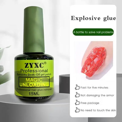 15ml Magic Quick Release Nail Remover, No Need to Soak or Wrap, 2-5 Minutes to Quickly Remove Nail Polish, Gel Remover