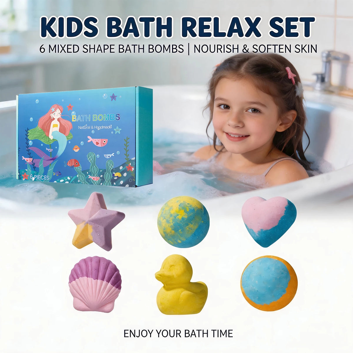 6pcs Bath Bubble Ball Kit Relaxing Spa Remove Dead Skin For Children Moisturizing Bath Bombs Accessories For Holiday Gift Set