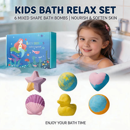 6pcs Bath Bubble Ball Kit Relaxing Spa Remove Dead Skin For Children Moisturizing Bath Bombs Accessories For Holiday Gift Set