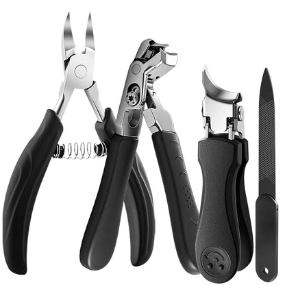 1Set Angle Head Nail Clippers Set for Thinck Ingrown Nail Stainless Steel Ingrown Toenail Clipper Nail Cutter Set Manicure Tool