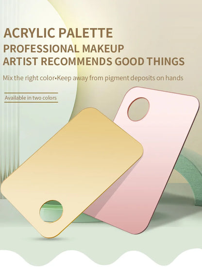 Gold /Pink  Acrylic Palette Mixing Rod Makeup Painting Nail Polish Mixed Tools Set Cream Foundation Eyeshadow Palette