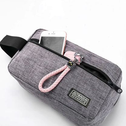 Durable Oxford Makeup Storage Pouch Waterproof Hand‑held Travel Toiletry Bag Multi‑pocket Cosmetic Organizer For Trip