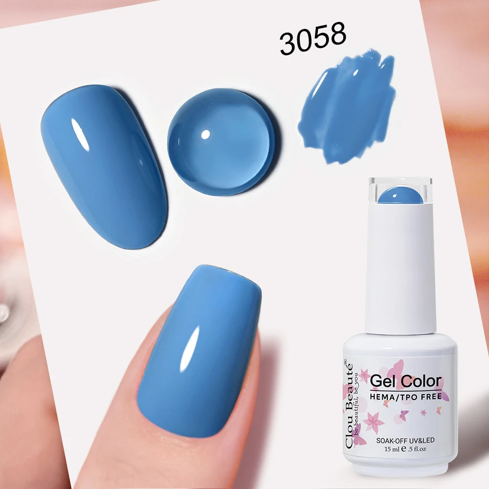 Clou Beaute 15ml Nail Gel Polish Vernis Semi Permanent UV Soak off Varnish Tpo Free Nail Polish Nail Art Gel Lacquer