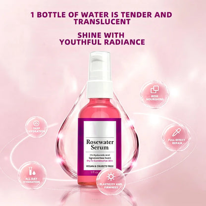 1/3 Pcs Rose Water Essence Serum 30ml Each Dry Combination Skin Facial Hydrating Moisturizing Essence Skincare Facial Serum for Women Daily Care