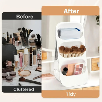 1 PCS Desktop Makeup Brush Storage Box Large Capacity Countertop Storage Rack Suitable for Dressing Tables Bedrooms Office Desks