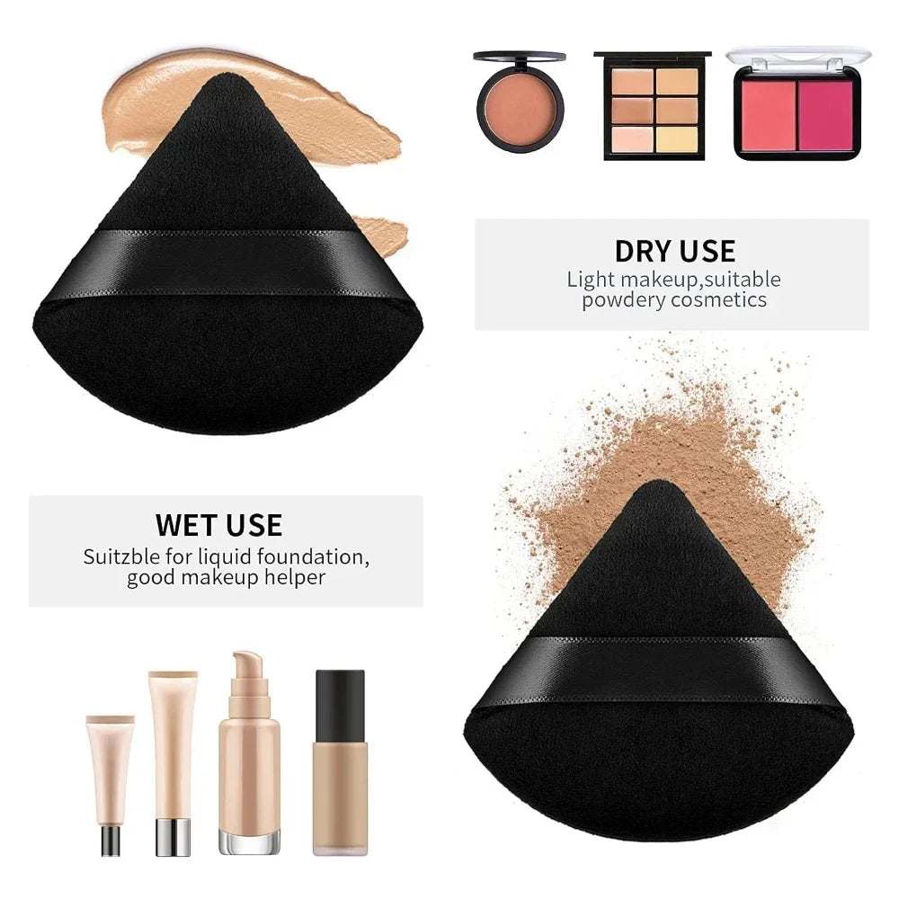 Triangle Powder Puff Facial Makeup Sponge Soft Velvet Cosmetics Puff Black Mixer Beauty Foundation Make-Up Sponge Makeup Access