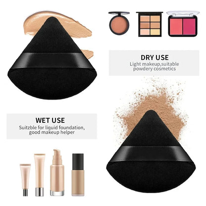 Triangle Powder Puff Facial Makeup Sponge Soft Velvet Cosmetics Puff Black Mixer Beauty Foundation Make-Up Sponge Makeup Access