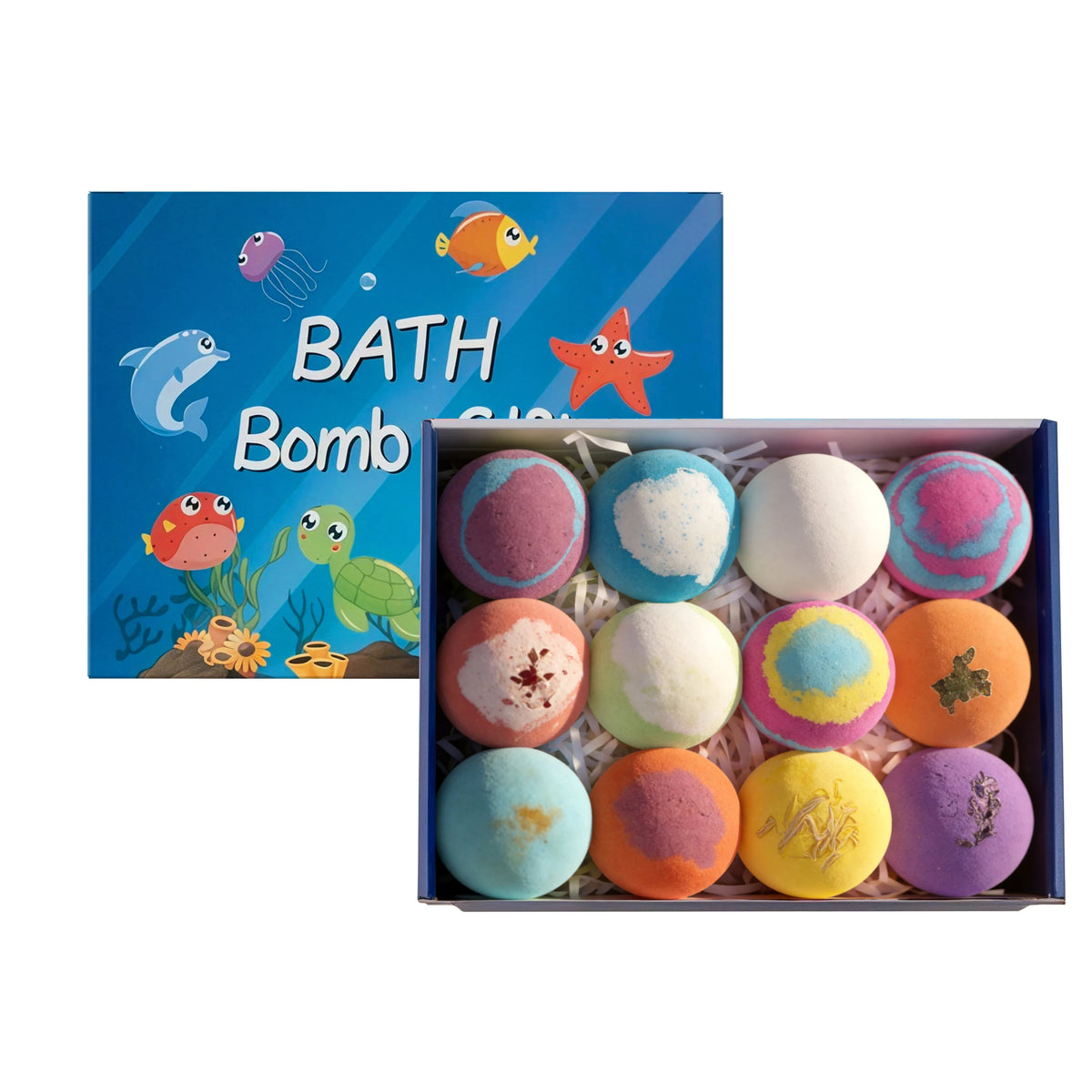 Kids Bath Bombs Hidden Surprise Colorful Rich Bubble kids Funny Relaxing Bath Toys Children Holiday Gift Set Ocean Bubble Bath