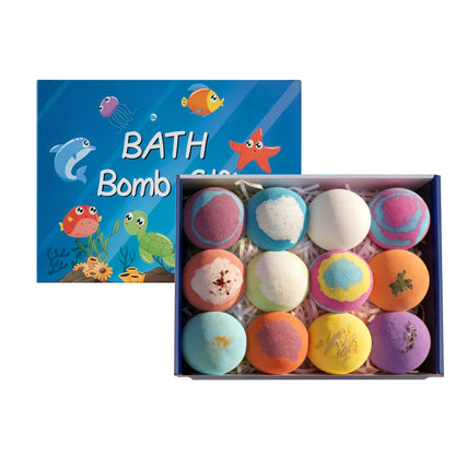 Kids Bath Bombs Hidden Surprise Colorful Rich Bubble kids Funny Relaxing Bath Toys Children Holiday Gift Set Ocean Bubble Bath