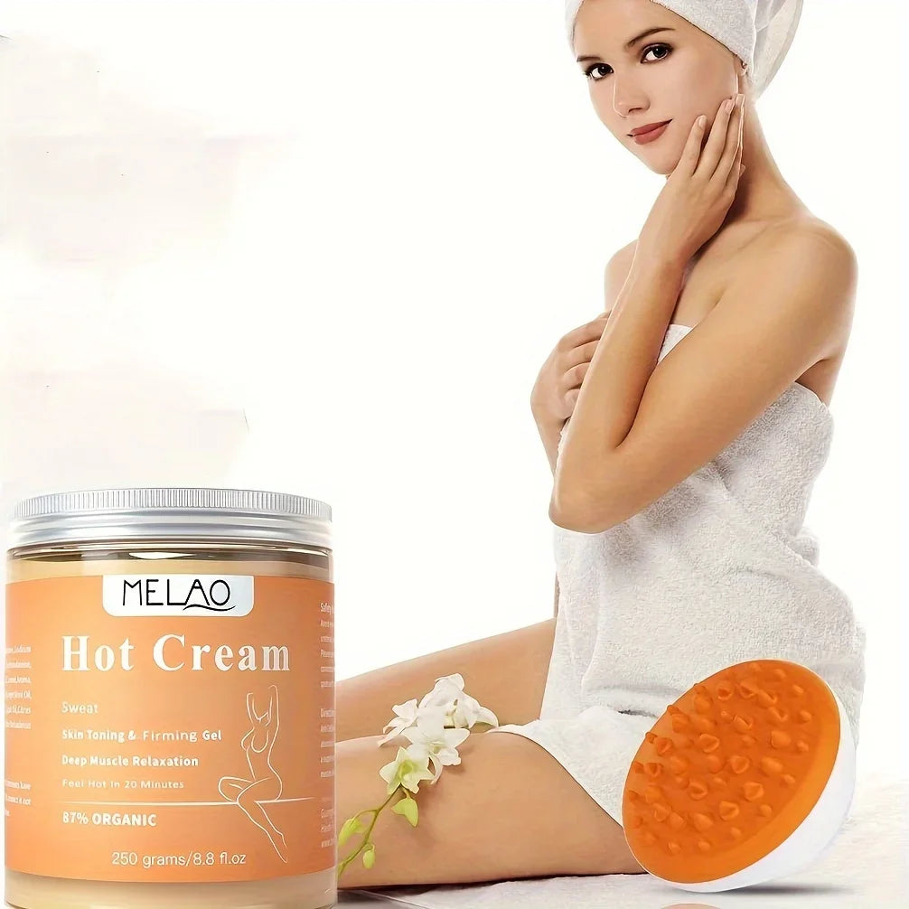 MELAO Hot Cream Massage Gel - Natural and 87% Organic Anti Cellulite Slimming Lotion Fat Burning Massage Weight Loss Cream