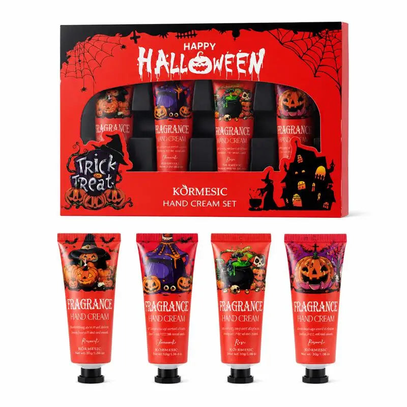 Halloween Theme Lip Balm Moisturizing And Non-sticky Lip Care Stick Fragrance nourishing Hand Cream Set Halloween Gifts