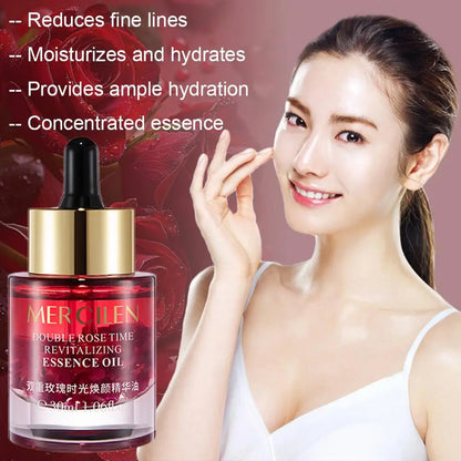 1/2/3pcs 30ML Double Rose Petal Radiance Essence Oil Facial Care Tightening Moisturizing Brightening Face Serum Korean Skin Care