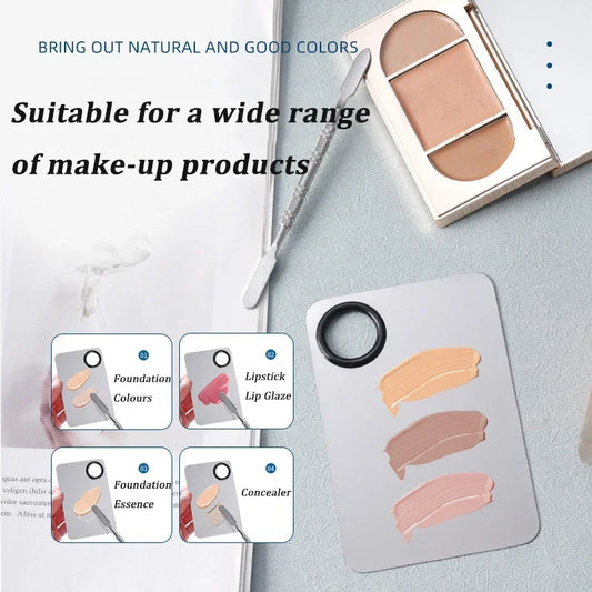 PaletteMixing Lipstick Eye Foundation Makeup Mixer Palette with Spatula Shadow Stainless Steel Mixing Stick Beauty Tools