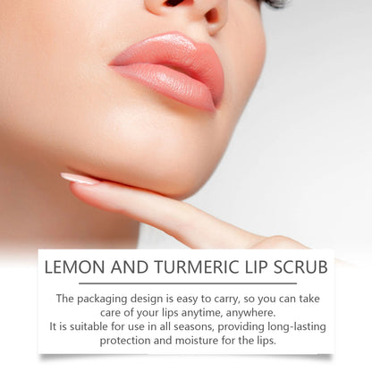 Turmeric Lemon Lip Scrub Dead Skin Removal Exfoliating Moisturizing Balm for Dry Chapped Lips Fade Lip Lines Nourishing Lip Care