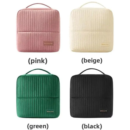 Vertical Makeup Bag for Travel,Upright Makeup Bag Large Capacity Portable Cosmetic Women Portable Cosmetic Case